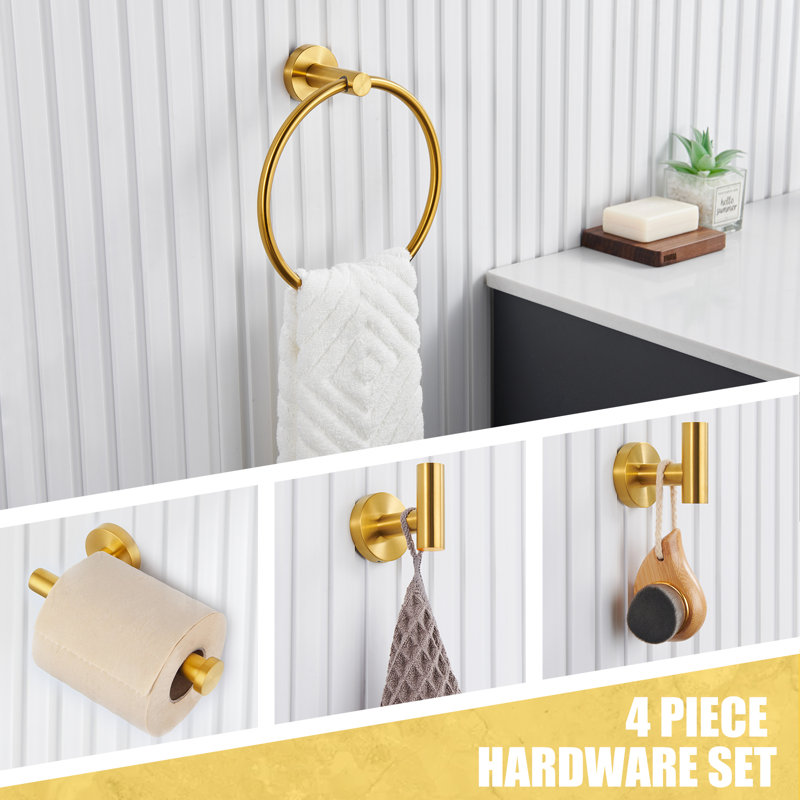 AngleSimple 4 - Piece Bathroom Hardware Set & Reviews - Wayfair Canada